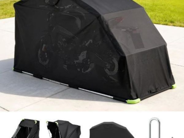 Motorcycle Storage Shelter with Security Lock - Main image
