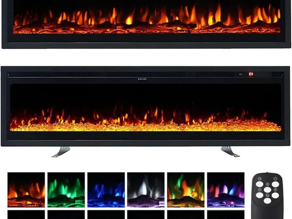 3 IN 1 Electric Fire 152cm/60" Wall Mounted/Recess - Main image