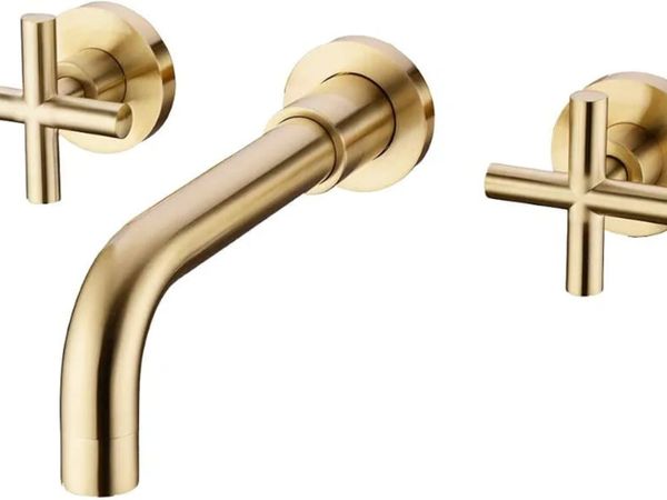Brass Concealed Wall Mounted Bathroom Basin Sink M - Main image