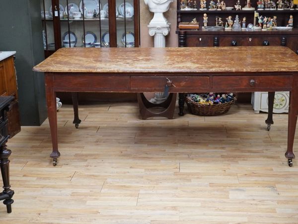 Large Antique Pine Farmhouse Table - Main image