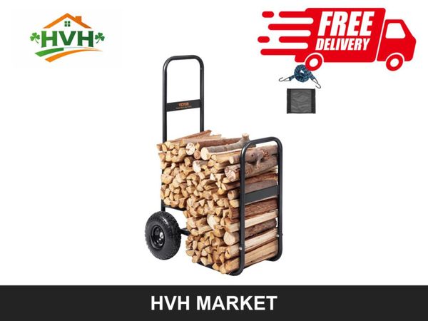 Firewood Log Cart with Pneumatic Wheels - Main image