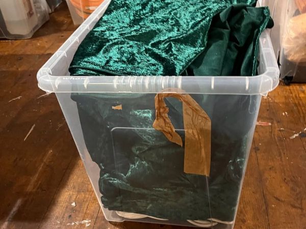 Green, Autumn & Natural-Tone Fabric and Ribbon Lot - Main image