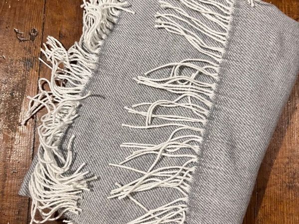 16 IKEA Grey Herringbone Wool Blankets - Main image