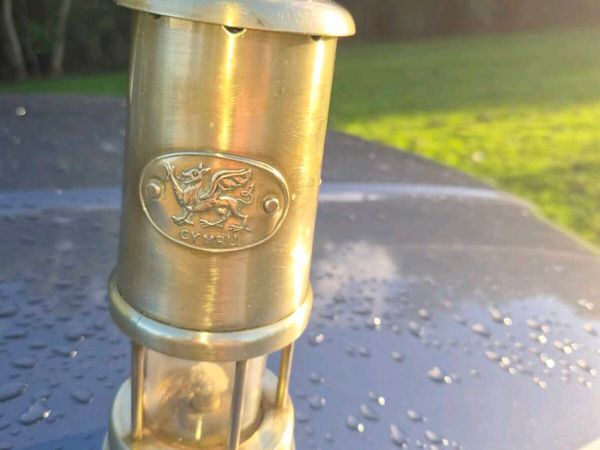 Old Welsh brass miners lamp - Main image