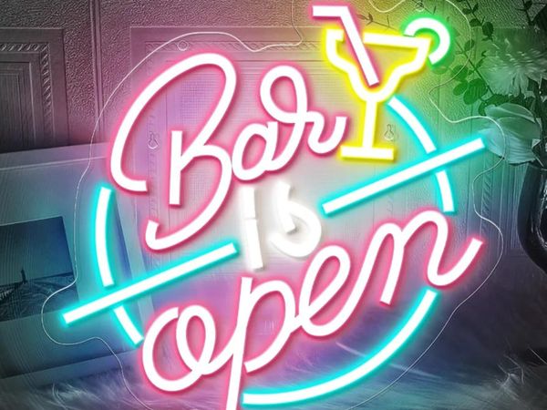 Bar Open Neon Light Sign, Open Beer LED Light Up S - Main image