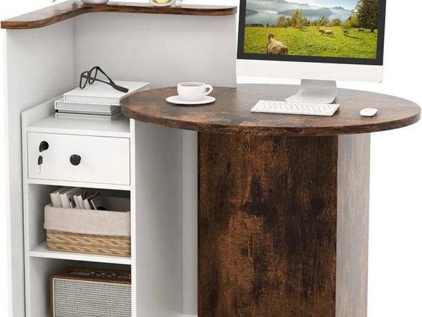 Reception Desk, Front Counter Desk with Lockable D - Main image