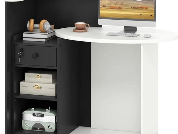 Reception Desk, Front Counter Desk with Lockable D - Main image