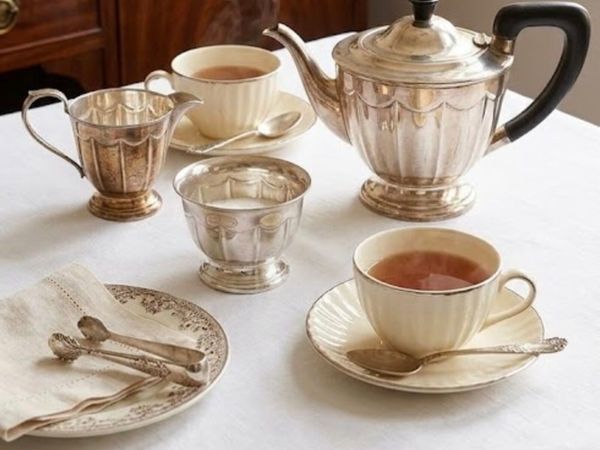 Antique Silver Three Piece Tea Set - Main image