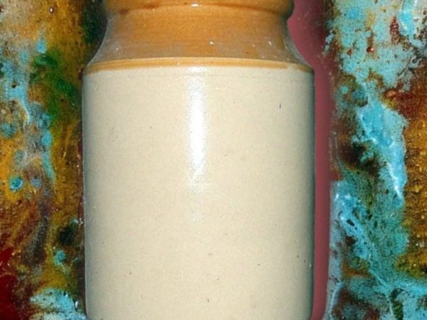 Vintage 9" Two-Tone Stoneware Pot/Crock-Pristine - Main image