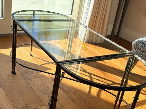 BoConcept 3 Piece Glass Coffee Table Modular  Demilune Design - Main image
