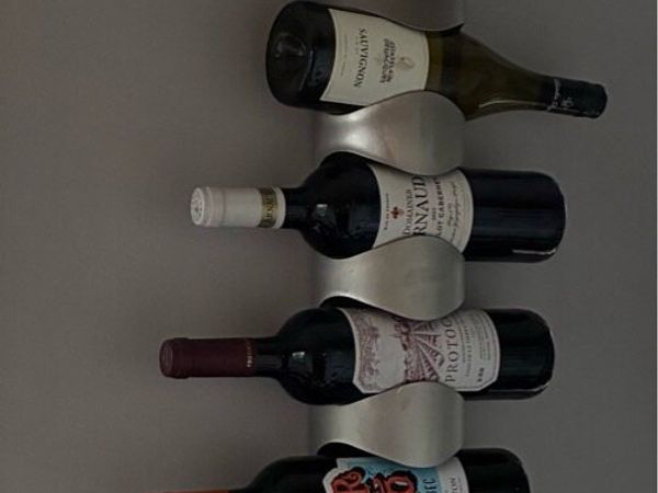 Chrome wall mounted wine rack - Main image