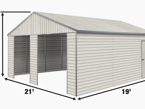 New 19ft x 21ft Metal Shed **Online Auction** - Main image