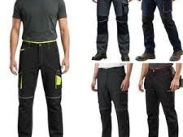 Blue Black Grey Workman Job Site DIY Work Trousers - Main image