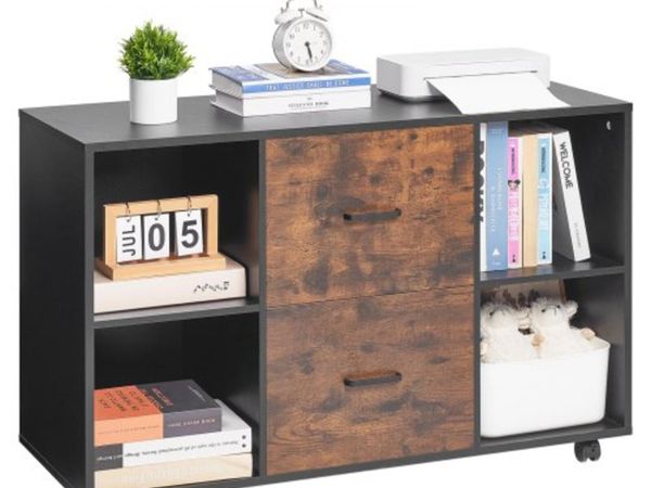 2 Drawer Wooden File Cabinet, Mobile Filing Cabine - Main image