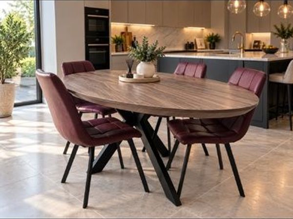 Contemporary Oval Dining Table and 4 chairs - Main image