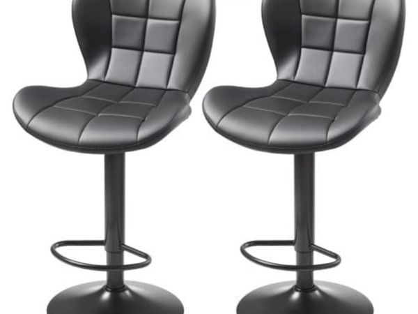 Bar Stool Set of 2, Modern PU Leather Counter Heig - Main image