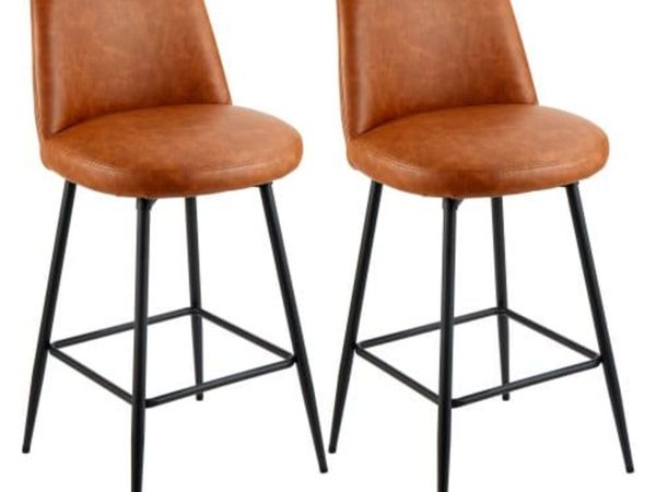 Bar Stool Set of 2, 69cm Counter Height Swivel Sto - Main image