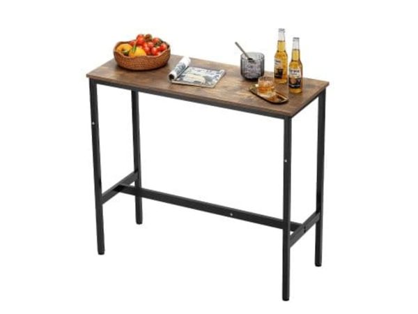 Bar Table, Sturdy Metal Frame High Top Pub Table, - Main image