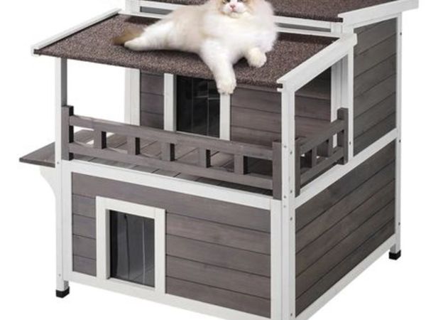 Outdoor Cat House Weatherproof, Feral Cat Shelter - Main image