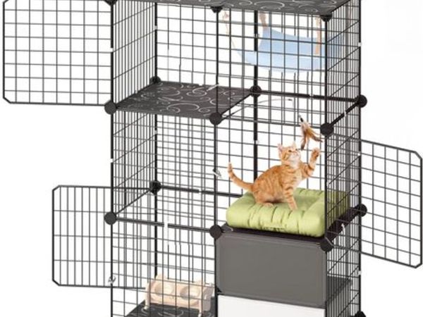 Cat Cage 3-Tier 71.1x45.5x104.1cm DIY Cat Playpen - Main image