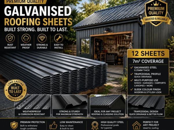 12 x Trapezoidal Sheet 129 cm x 45 cm Roof sheets - Main image