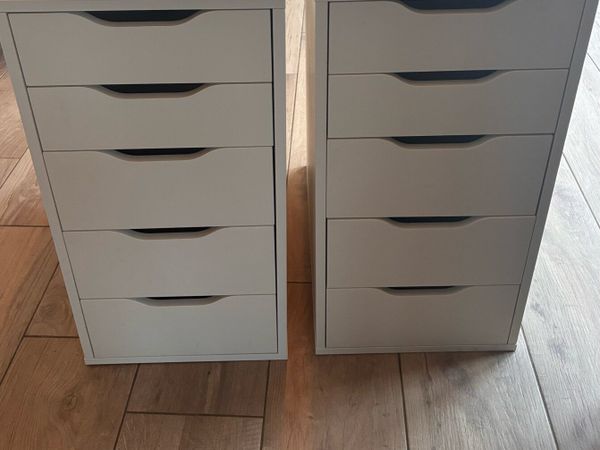 IKEA ALEX 5 Drawer Units – White (Pair) - Main image