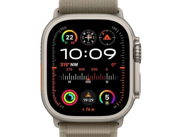USED Apple Watch Ultra 2, GPS + Cellular 49mm, Smartwatch with Rugged Titanium Case & Olive Alpine Loop S. Fitness Tracker, Precision GPS - Main image