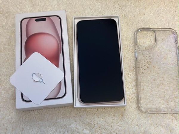 iPhone 15 plus sim free 128GB pink with box access - Main image