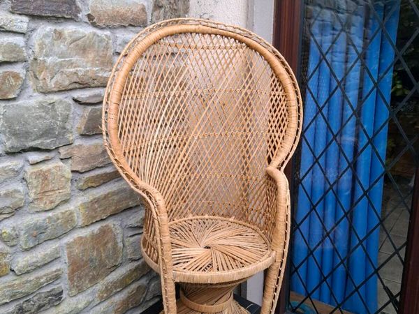 Large kid 90cm wicker armchair - Main image