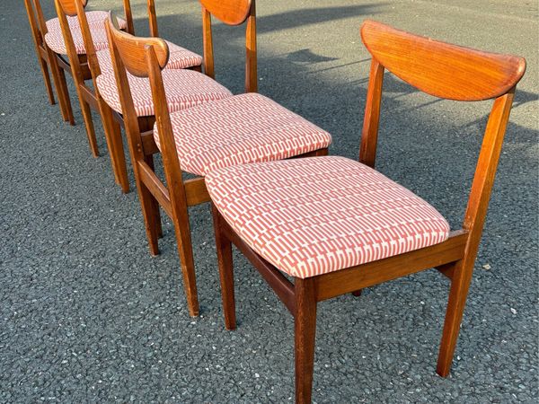 Retro vintage Danish dining chairs x6 1970s. - Main image