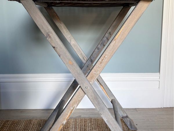 Wicker Basket Butler Tray Table with Folding x-fra - Main image