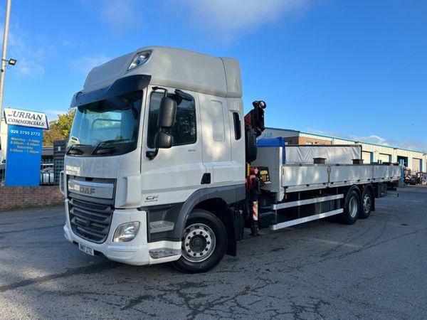 2017 Daf cf320 6x2 flat with 17tm remote crane - Main image
