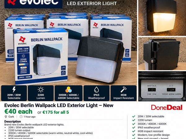 Evolec Berlin LED Wall Pack 20W/30W – New - Main image