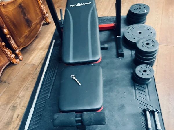 Rack bench barbell dumbbells and weights - Main image