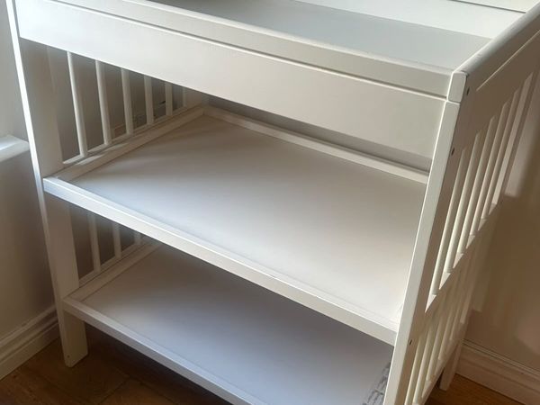 White Wooden Baby Changing Table / Storage Unit - Main image
