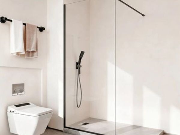 Fixed Glass Shower Panel,864 x1870 mm Semi-Framed - Main image