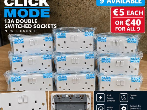 9 x Click Mode Double Sockets 13A – New Unused - Main image