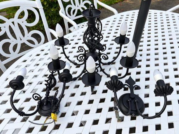 Black ironwork light fittings - Main image