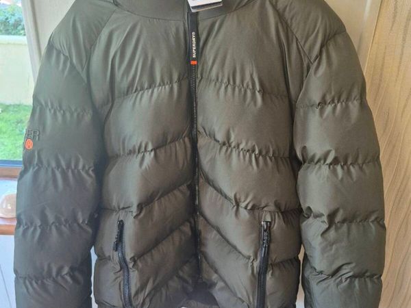 Superdry Khaki Green Mens Sports Puffer Jacket - Main image