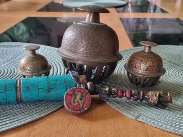 Vintage Tibetan Bells with Amulet - Main image