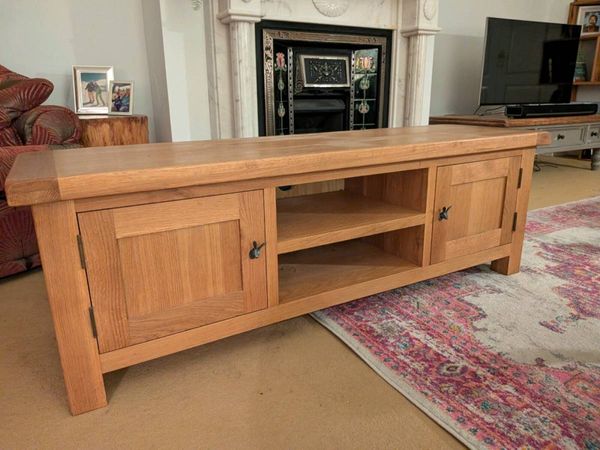 Large Solid Oak TV Unit / Media Stand (150cm) - Main image