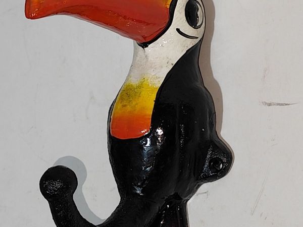 Cast Iron Colourful Toukan Coat Hook - Main image