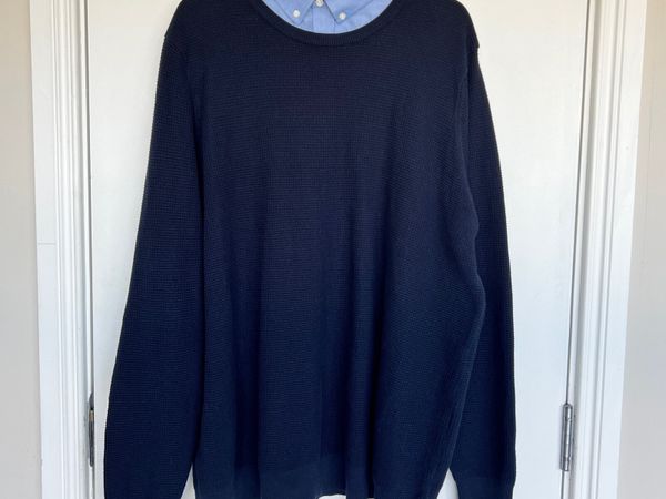 NEW F&F Men’s Navy 2-in-1 Knit Jumper 3XL - Main image