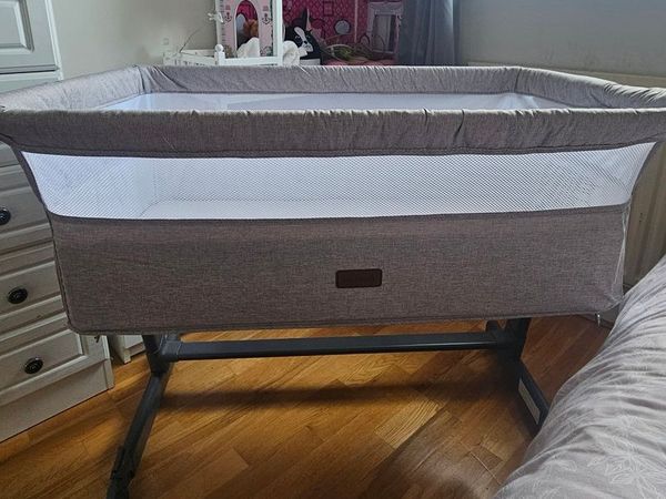 Babylo Nested Cozi Sleeper Bedside Cot Grey - Main image