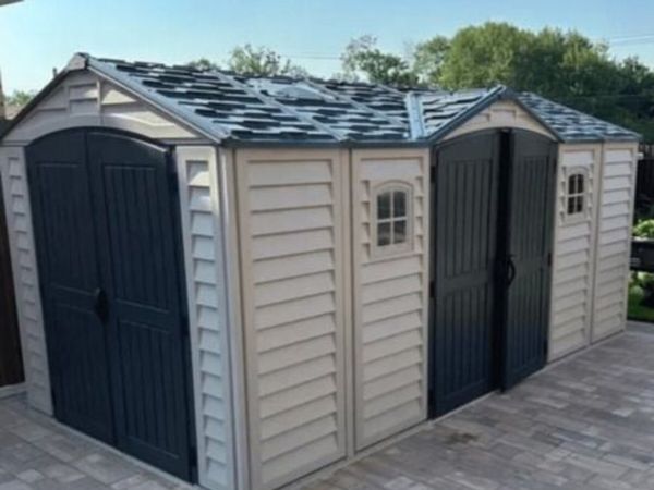 🏡 15x8 DURAMAX APEX PRO PLUS VINYL GARDEN SHED - Main image