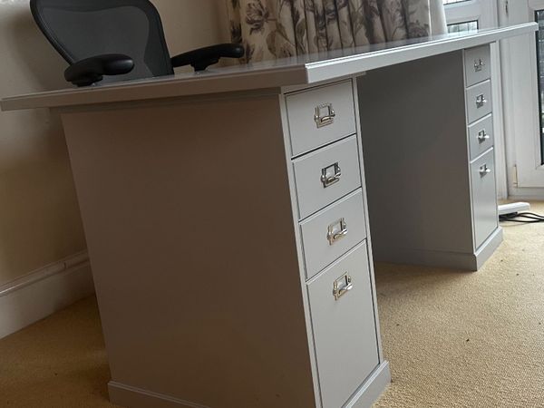 IKEA KLIMPEN Desk with 8 Drawers – Light Grey - Main image