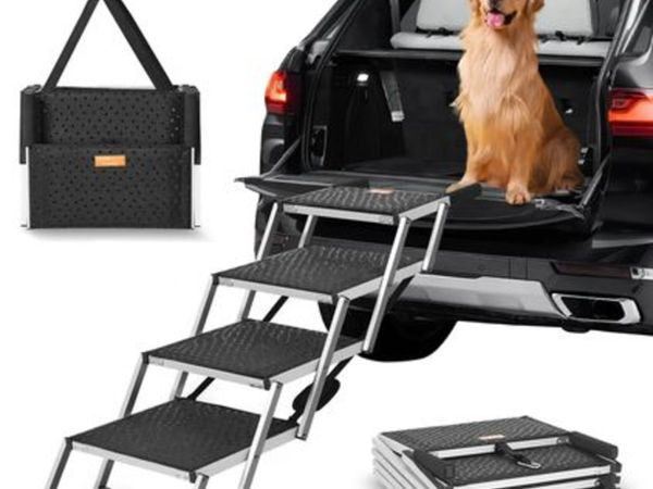 Dog Stair for Cars 4-step Folding Dog Steps Alumin - Main image