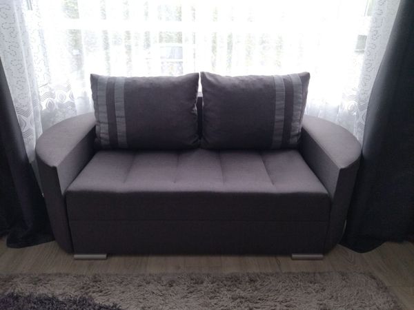 Grey 2-Seater Sofa Cum Bed with Storage - Main image