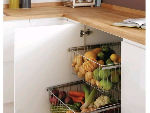 Kitchen 500mm Pull Forward Baskets Pack 2 New - Main image
