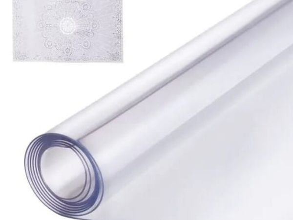 Plastic Table Cover, 54 x 54 Inch 2.0 mm Thick Cle - Main image